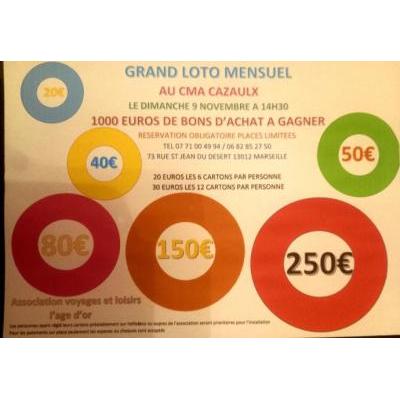 Photo du Grand loto Mensuel Cma Grande Bastide Cazaulx 13012 Marseille  à Marseille