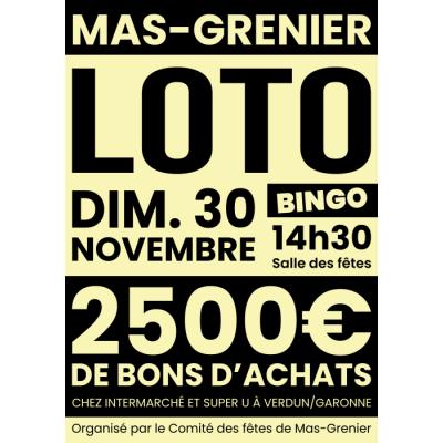 Photo du Loto du comité des fêtes à Mas-Grenier