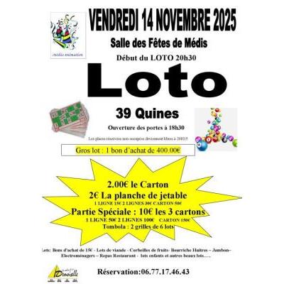 Photo du Grand Loto de Médis Animation à Médis