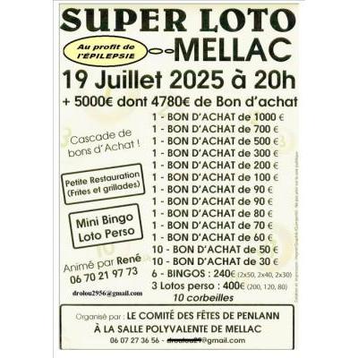 Photo du Super loto du comité des fêtes de Penlann animé par René au profitde l'Epilepsie à Mellac
