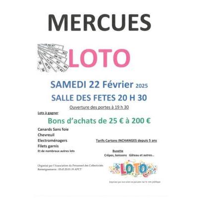 Photo du Loto annuel de l'APCT à Mercuès