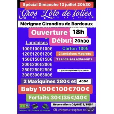 Photo du Loto de folies très grosse parties Et 2 grosses cagnottes  à Mérignac