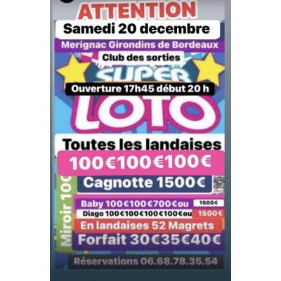 Photo du SUPER LOTO grosses landaises d&eacute;but 20h 5 grosses cagnottes à Mérignac