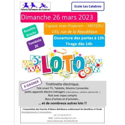 Photo du Super loto et tombola aux profits de l'école des Calabres à Meyzieu