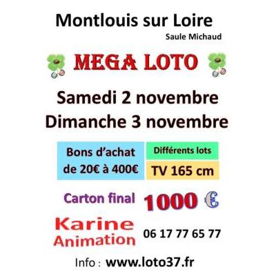 Photo du Super LOTO FINAL 1000€. Bons d'achat de 20 à 400€, TV 165 cm... à Montlouis-sur-Loire