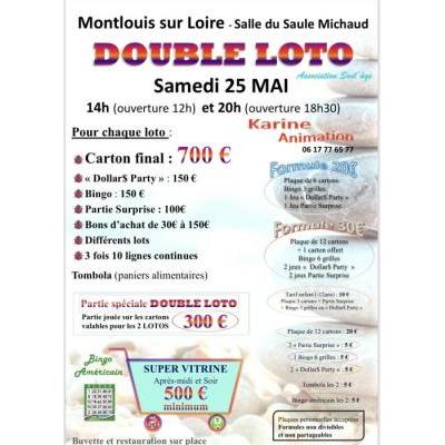 Photo du DOUBLE LOTO final 700€ 14h et 20h avec partie spéciale joueurs double loto  à Montlouis-sur-Loire