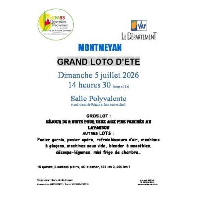 Photo du GRAND LOTO D'ETE à Montmeyan