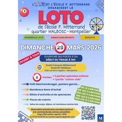 Photo du Loto de l'&eacute;cole Mitterrand par l'APE3M à Montpellier