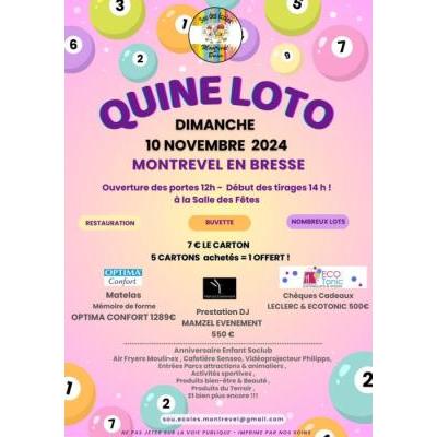 Photo du Quine Loto du Sou des Écoles de Montrevel à Montrevel-en-Bresse