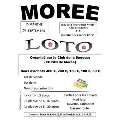 Photo du Loto organisé par le Club de la Sagesse (EHPAD Morée) à Morée