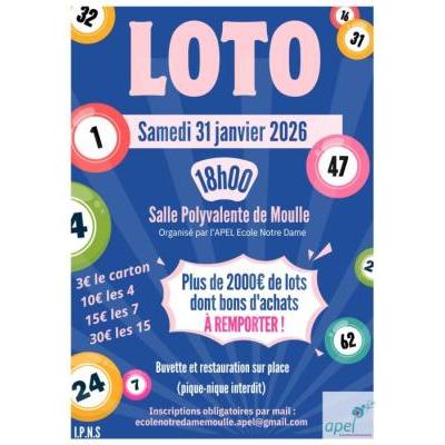 Photo du LOTO par l'APEL Ecole Notre Dame à Moulle
