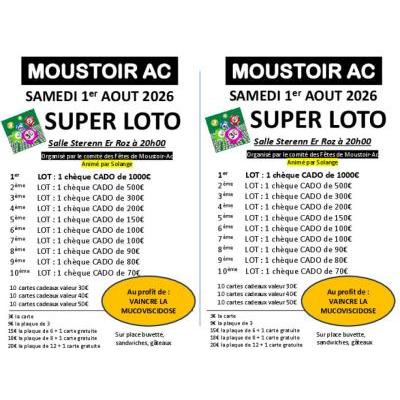 Photo du Loto au profit de l'association "Vaicre la Mucoviscidose" à Moustoir-Ac