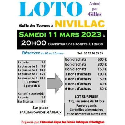 Photo du Super loto de l'amicale laïque Herbignac animé par Gilles à Nivillac
