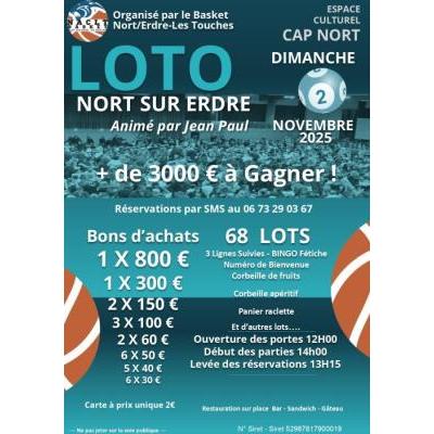 Photo du Super LOTO du NACLT Basket animé par Jean-Paul à Nort-sur-Erdre