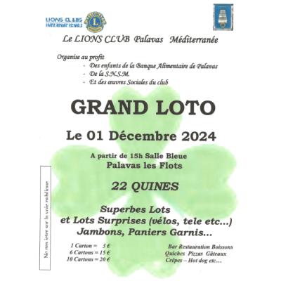 Photo du GRAND LOTO  au profit des oeuvres sociales du LIONS CLUB  à Palavas-les-Flots