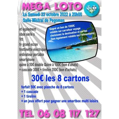 Photo du Mega loto avec voyage au choix à gagner et autres lots à Pégomas