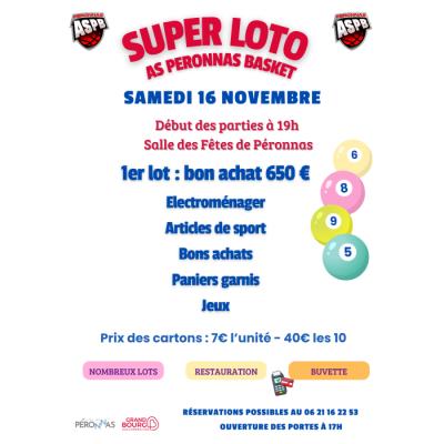 Photo du Super loto du Basket Club de Péronnas à Péronnas