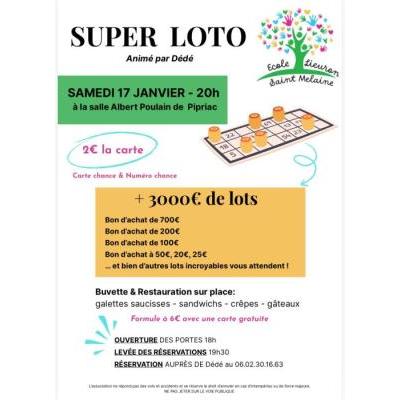Photo du Loto Ecole Saint Melaine Lieuron  à Pipriac