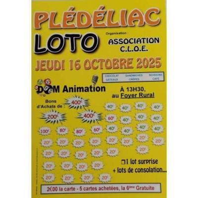 Photo du Loto avec Dom animation au profit de l'association C.L.O.E. à Plédéliac