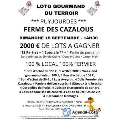 Photo du 3 eme Loto Gourmand du Terroir 2000 euros de lots à gagner à Puyjourdes