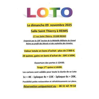 Photo du LOTO des Médaillés Militaires du Grand Reims. à Reims