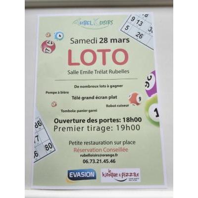 Photo du LOTO entre amis ou en famille &agrave; RUBELLOISIRS à Rubelles