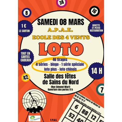 Photo du Loto APAE Ecole des 4 Vents à Sains-du-Nord