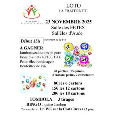 Photo du Grand loto de La Fraternité à Sallèles-d'Aude