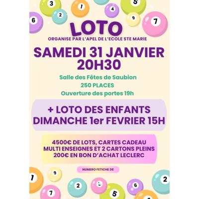 Photo du SUPER LOTO APEL ECOLE SAINTE MARIE TYROSSE à Saubion