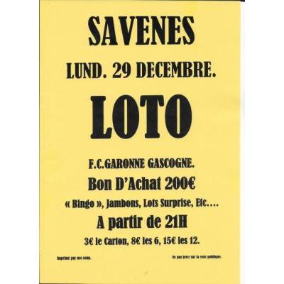 Photo du LOTO FESTIF du FC Garonne Gascogne à Savenès