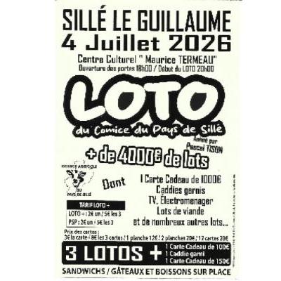Photo du SUPER LOTO DU COMICE DU PAYS DE SILLE à Sillé-le-Guillaume
