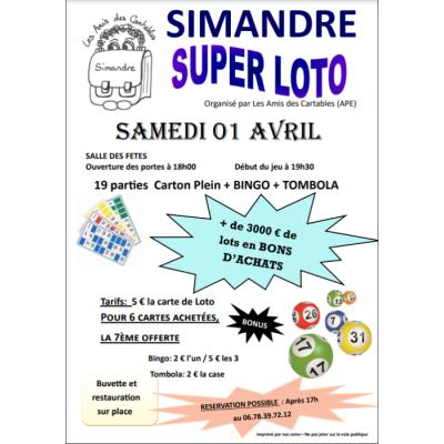 Photo du Super loto de l'APE Simandre à Simandre
