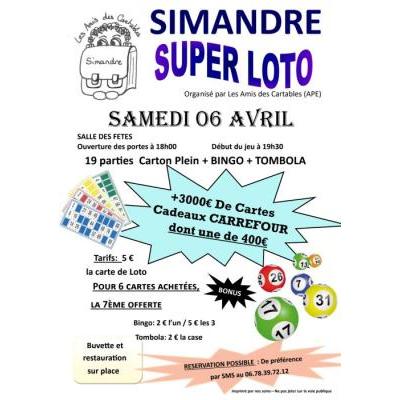 Photo du Super loto de l'APE à Simandre