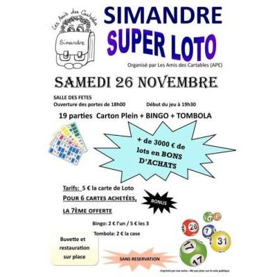 Photo du Super loto de l"APE à Simandre