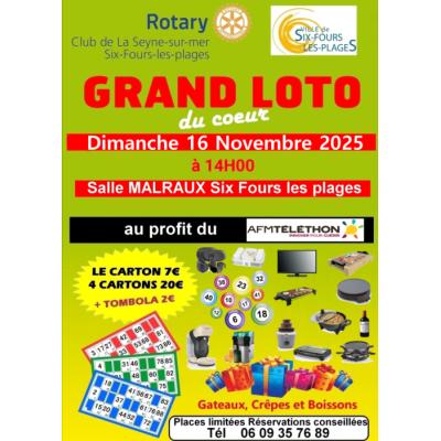 Photo du Grand loto du coeur pour le téléthon  à Six-Fours-les-Plages