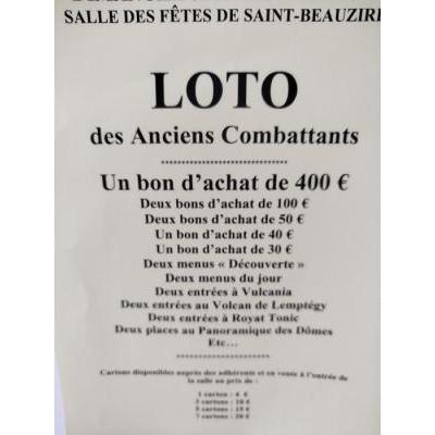Photo du Loto annuel des anciens combattants à Saint-Beauzire