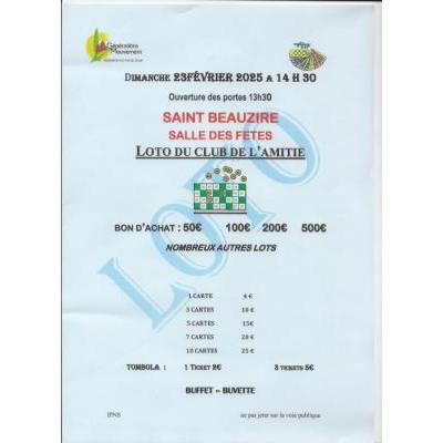 Photo du Loto du Club de l'Amitié à Saint-Beauzire