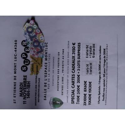 Photo du SUPER _LOTO/  en carte  cadeaux 3150€ animé par Antony et Olivia avec sono+ écra à Saint-Étienne-de-Montluc