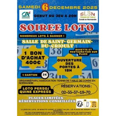 Photo du LOTO DU SLSN TENNIS DE TABLE DE CONDE EN NORMANDIE à Saint-Germain-du-Crioult