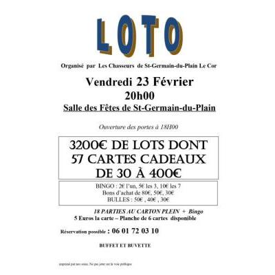 Photo du Super loto de la société de chasse de St germain du plain  à Saint-Germain-du-Plain