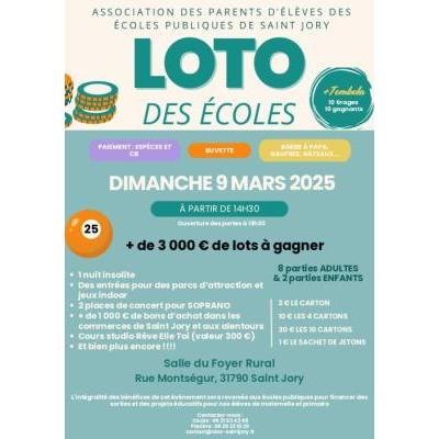 Photo du Loto des écoles publiques - organisé par les parents d'élèves du CLES à Saint-Jory