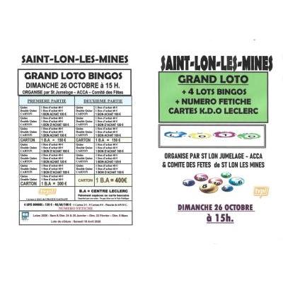 Photo du super loto bingos avec fétiche à Saint-Lon-les-Mines
