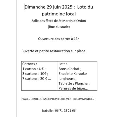 Photo du Loto pour l'église à Saint-Martin-d'Ordon
