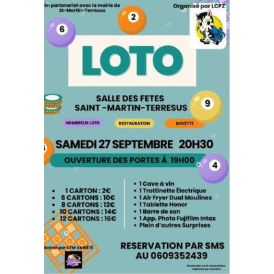 Photo du loto caritatif pour les enfants atteints d'un cancer à Saint-Martin-Terressus
