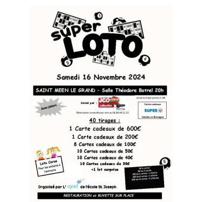 Photo du Super loto animé par JCO - 2 800€ de cartes cadeaux super u à Saint-Méen-le-Grand