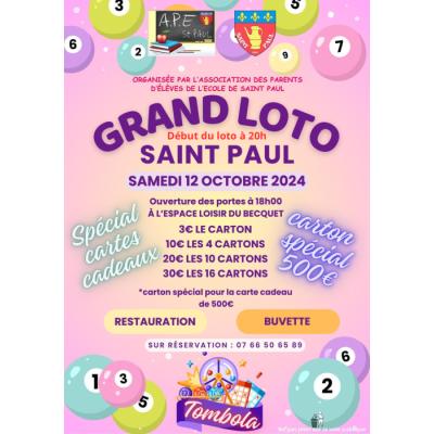 Photo du GRAND LOTO SPÉCIAL CARTES CADEAUX à Saint-Paul