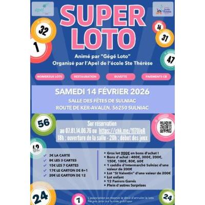Photo du Super loto anim&eacute; par GEGE LOTO à Sulniac