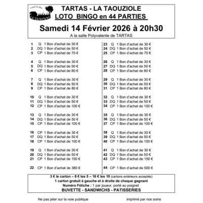 Photo du Loto du Comit&eacute; des F&ecirc;tes de la Taouziole à Tartas