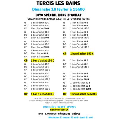 Photo du SUPER LOTO BINGO SPECIAL BONS D'ACHAT à Tercis-les-Bains