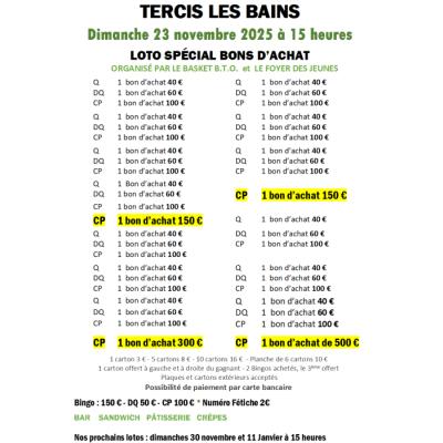 Photo du LOTO BINGO SPECIAL BONS D'ACHAT à Tercis-les-Bains